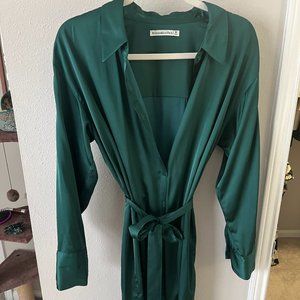 Abercrombie and Fitch Relaxed Satin Shirt Dress